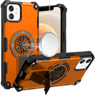 For iPhone 12/12 Pro Case Rugged Magnetic Circle Pop-Out Stand + Tempered Glass